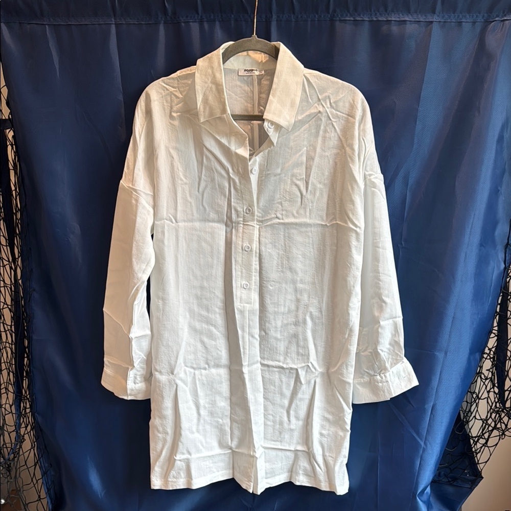 White Long Sleeve Romper